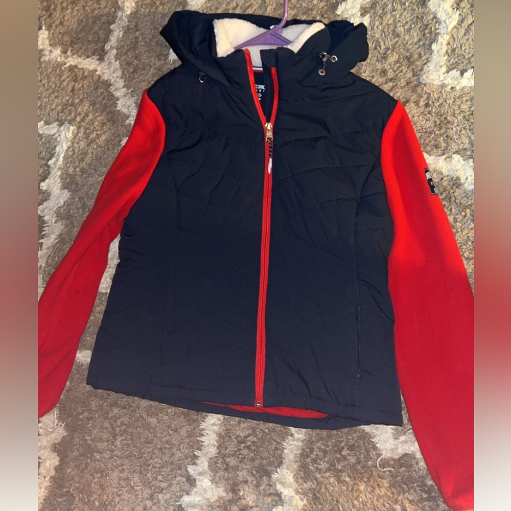 Tommy Hilfiger Black and Red Hooded Jacket